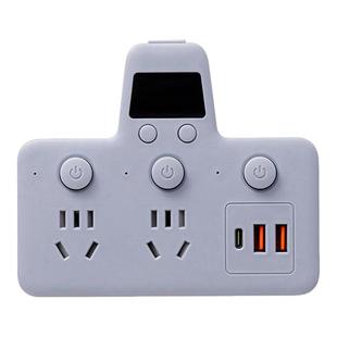 啊牛插座转换器多功能多孔USB时钟显示独立开关一转多孔家用宿舍