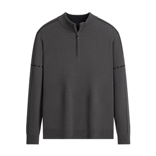 杉杉男士加厚纯羊毛线衣新款秋冬季内搭针织衫高级感半拉链打底衫