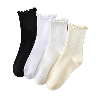 花边袜子女秋冬潮网红款配小皮鞋