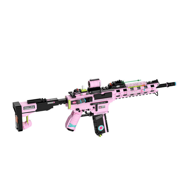 砖也积木枪械M4A1赏樱季 拼装枪模步枪模型diy高难度吃鸡男生礼物
