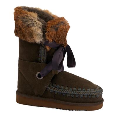 mou爱斯基摩24羊皮毛一体雪地靴