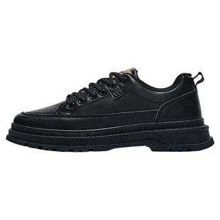 回力男鞋板鞋2026春季新款黑色休闲皮鞋男款复古英伦风男士工装鞋