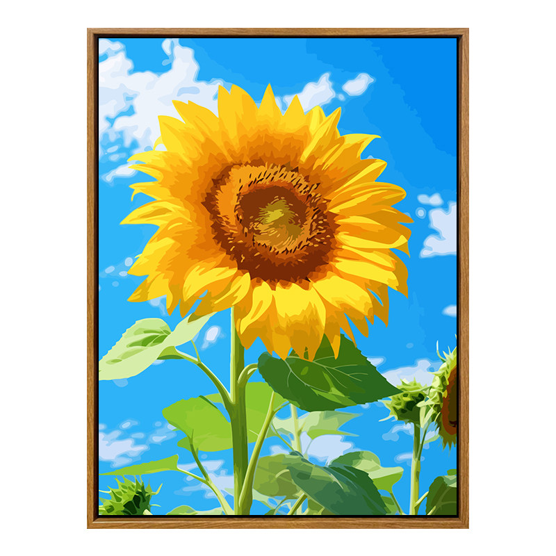 向阳而生治愈向日葵数字油画diy填色画客厅挂画装饰画手绘油彩画