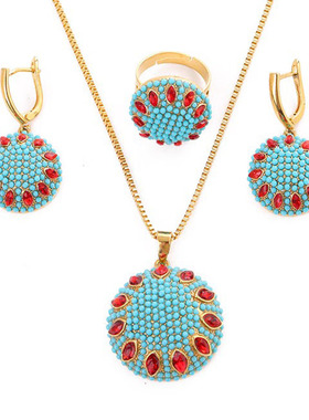 项链耳环蔓笛钛钢套装民族风套装