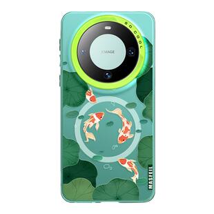 MASFEIL × 莲年有鱼适用华为Mate60pro手机壳磁吸支架mate40保护套高档mete50小众全包文艺防摔30新款60Pro+