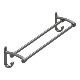 卫生间浴室毛巾架免打孔单双杆毛巾杆太空铝置物架毛巾浴巾架挂杆