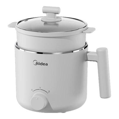 美的电煮锅宿舍学生煮面锅蒸煮一体锅多功能火锅家用小型电煮锅