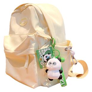 韩系挂件嘴彩色可爱书包搞怪ins包包配饰情侣钥匙扣挂链撞色绳子