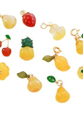 玛瑙雕刻水果蔬果吊坠手工配件