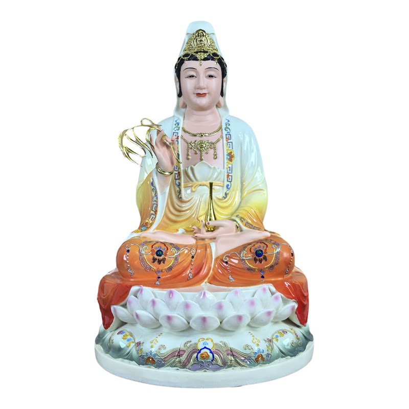 全堂佛像合成汉白玉观音菩萨裟婆四圣弥勒佛南海观音佛像居家