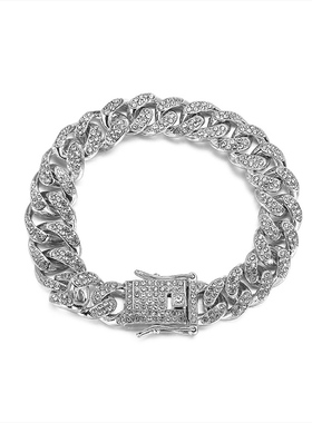 街头王嘉尔潮牌古巴链钛钢手链