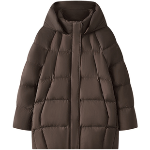 Marc O'Polo/MOP冬季新款高级白鸭绒中长款保暖时尚面包羽绒服女