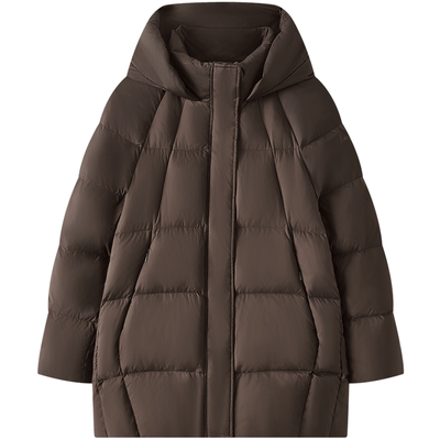 Marc O'Polo/MOP冬季新款高级白鸭绒中长款保暖时尚面包羽绒服女