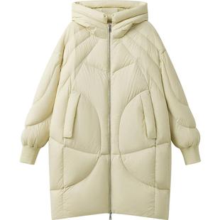 播商场同款中长款保暖连帽领羽绒服冬宽松显瘦外套BDR4RD3553