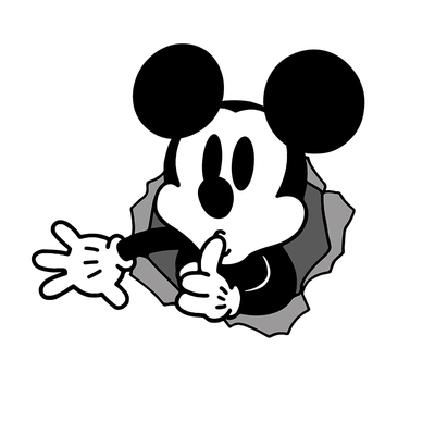 滚筒洗衣机贴纸米奇掏兜静电贴