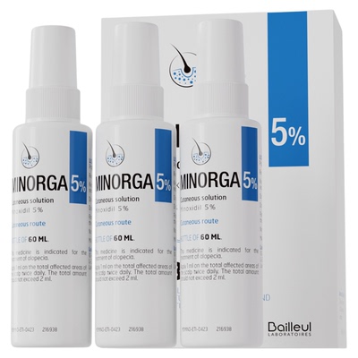 法国Bailleul巴约尔米诺地尔5%2%小白管生发液喷雾男女性防脱增发