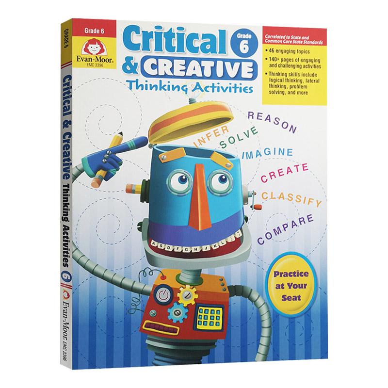 英文原版 Critical and Creative Thinking Activities Grade 6 批判性与创造性思维练习 六年级 英文版 进口英语原版书籍