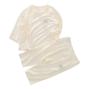 6一12月婴儿夏装新生男女宝宝冰丝莫代尔3月两件套分体薄款衣服夏