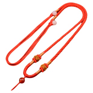 项链挂绳挂坠玉坠翡翠黄金玉佩吊坠挂件吊坠绳子男女红黑手工编织