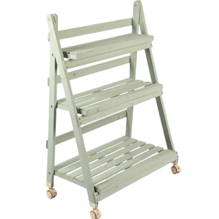 实木阳台花架子落地式可折叠移动靠墙室内多肉阶梯花盆植物置物架