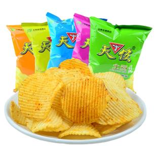 天使土豆片108g*5袋膨化小吃椒香麻辣味薯片条80后怀旧休闲零食