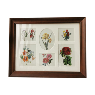 以琳相框宫格油画棒洗照片框定制复古北欧风胡桃木色画框送礼纪念