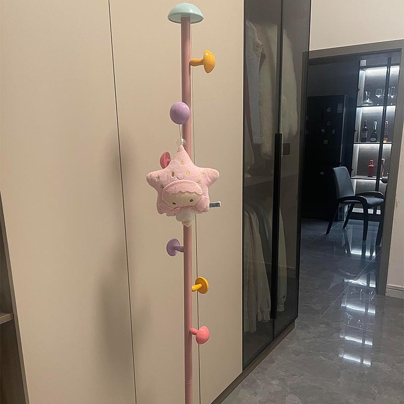 多巴胺蘑菇新款入户门转角可挂衣家用2025卧室落地式衣帽架移动