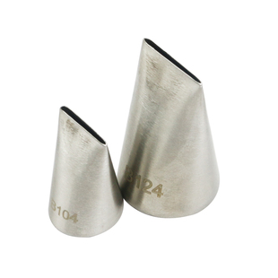 不锈钢裱花嘴104号124花嘴已夹薄扁蛋糕挤奶油韩式豆沙木耳花边嘴