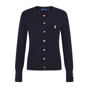 POLOWALK女士针织开衫外套秋冬毛衣外搭女薄款显瘦针织衫