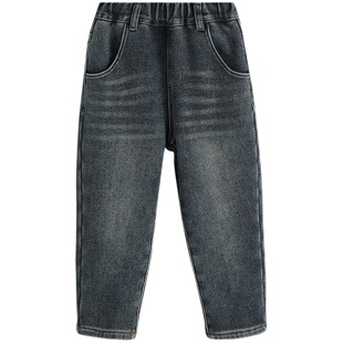 沫沫童装冬装女童休闲长裤2026秋冬季新款儿童洋气牛仔裤加绒裤子