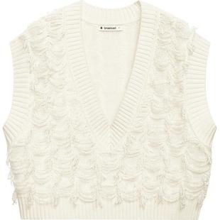 【倪妮同款】播气质针织马甲女商场同款v领叠穿上衣BDR1SD0406