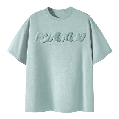 22方块logo发泡双纱短袖tee