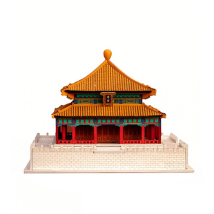 栋方国子监辟雍榫卯积木拼装模型摆件中国古建筑涂色手绘玩具礼物