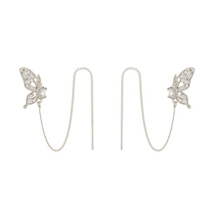 Clove 方钻蝴蝶流苏耳机夹女装饰金银色适用华为freeclip蓝牙耳机