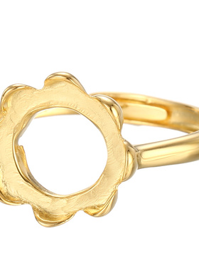 奢金轩女s925银戒指空托