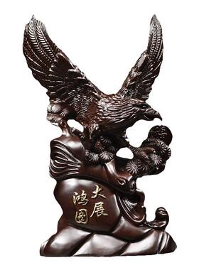 实木老鹰办公室客厅家居摆件