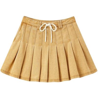 乐町夏季美式甜心牛仔百褶短裙C1GEE2155