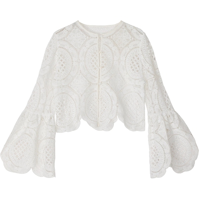 AMERI双面穿荷叶边蕾丝上衣