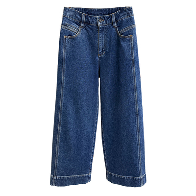 大厂出！中高腰牛仔直筒九分裤