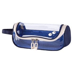 卡拉羊大容量透明笔袋可视窗设计学生文具盒巨能装拿取方便