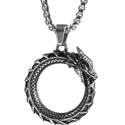 世界之蛇衔尾蛇吊坠项链男