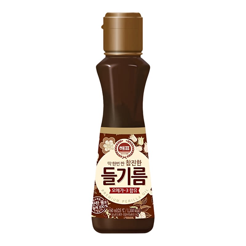 三祖 韩国100%特级紫苏油160ml拌饭料理沙拉凉拌拌菜韩式料理香油