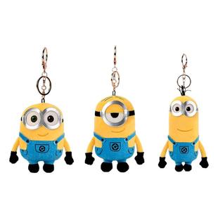 正版小黄人毛玩具公仔挂件玩偶鲍勃凯文背包配饰挂饰钥匙扣玩偶