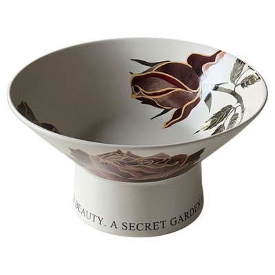 复古花卉高档精致高脚点心甜品盘