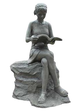 玻璃钢校园的读书人物雕塑像定制真人的公园园林塑像户外勤学摆件