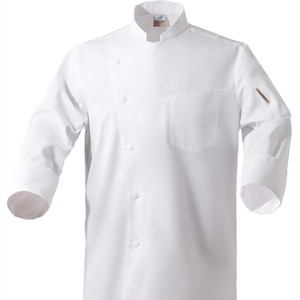 特斯美酒店高端厨师工作服蛋糕烘焙饭店西餐食堂纯棉白色短袖夏季