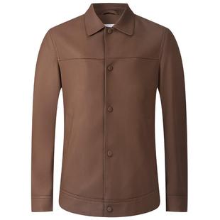 【羊皮革】KALTENDIN卡尔丹顿翻领单排扣短款真皮皮衣夹克外套男