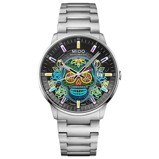 Mido美度手表男25年新品指挥官系列“亡灵节”限定款全自动机械表