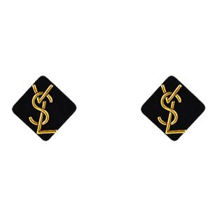 黑色小香耳钉复古港风气质轻奢高级感耳环独特夸张个性纯银耳饰