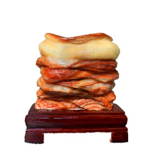 天然猪肉石猪脚是五花肉石头观赏石原石玉石奇石家居摆件镇宅招财